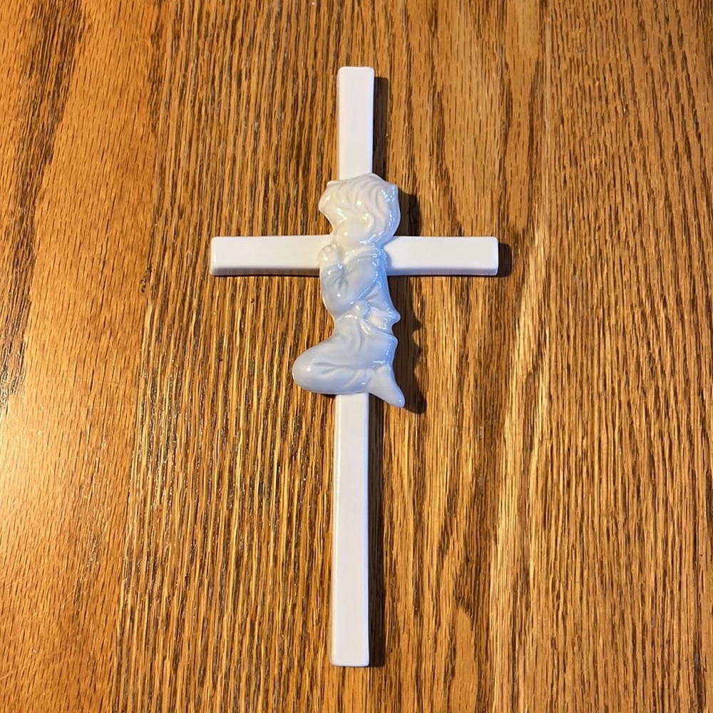 Porcelain Baby Cross from Roman Inc